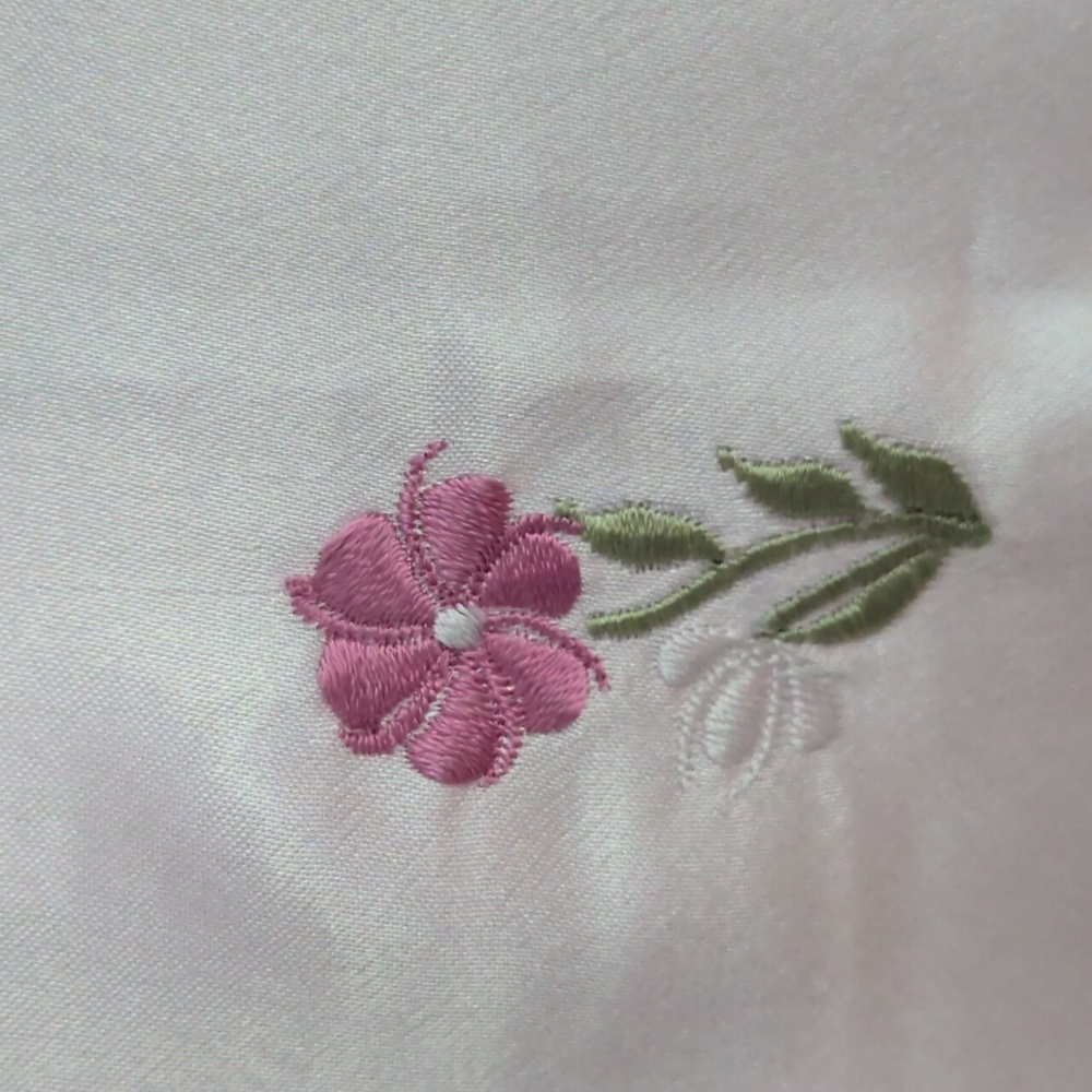 Pink Satin Slip Dress with Floral Embroidery M - L - Picture 3 of 9